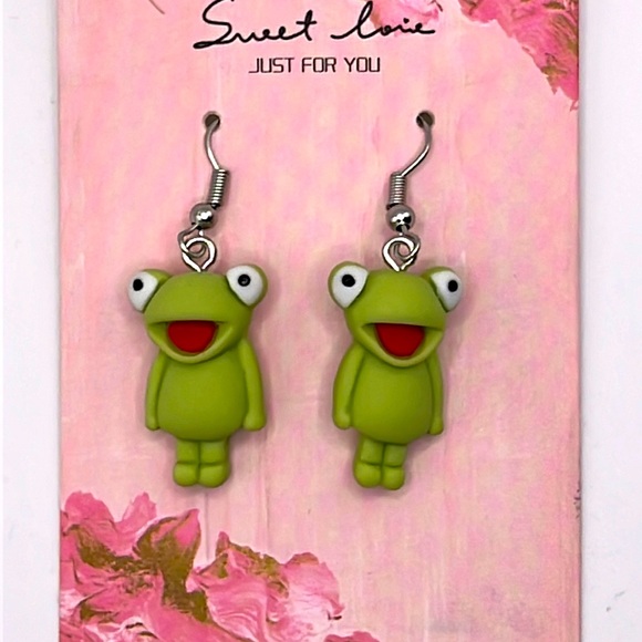 Jewelry - Cartoon Frog Drop Earrings